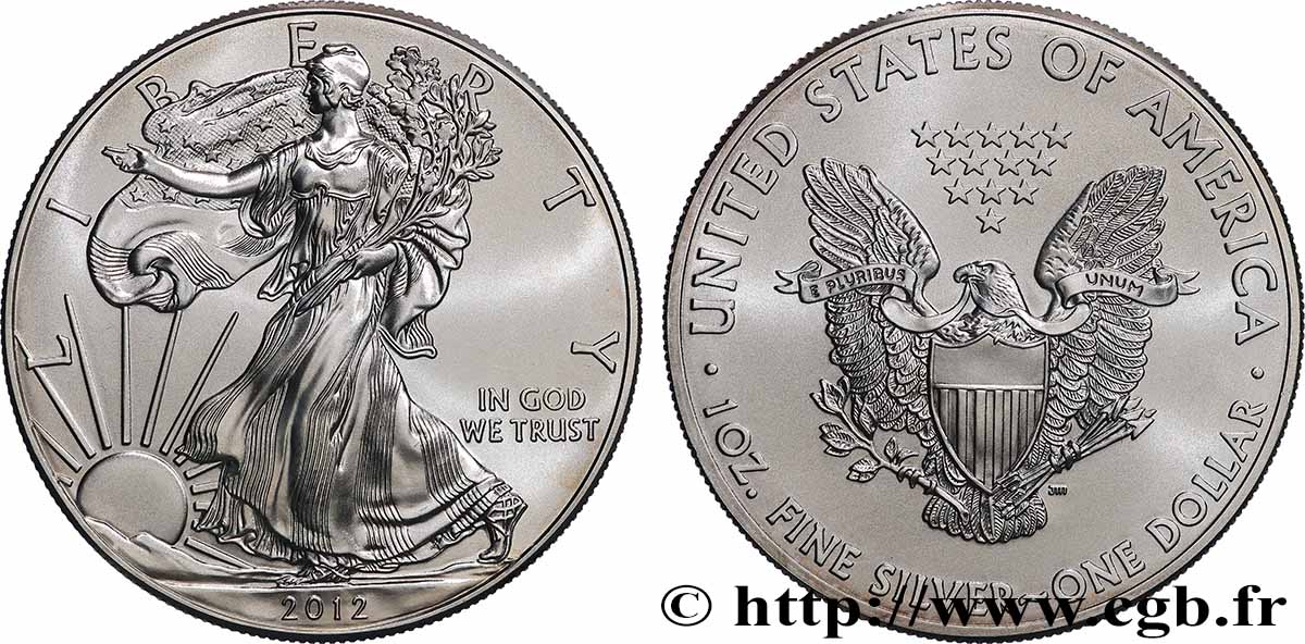 ARGENT D&nbsp;INVESTISSEMENT 1 Dollar type Liberty Silver Eagle 2012  SPL 