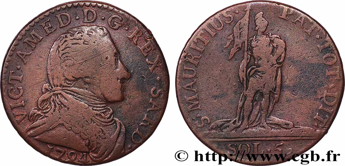 SAVOIE - DUCHÉ DE SAVOIE - VICTOR-AMÉDÉE III 5 Sols (5 Soldi) 1794 Turin TB 