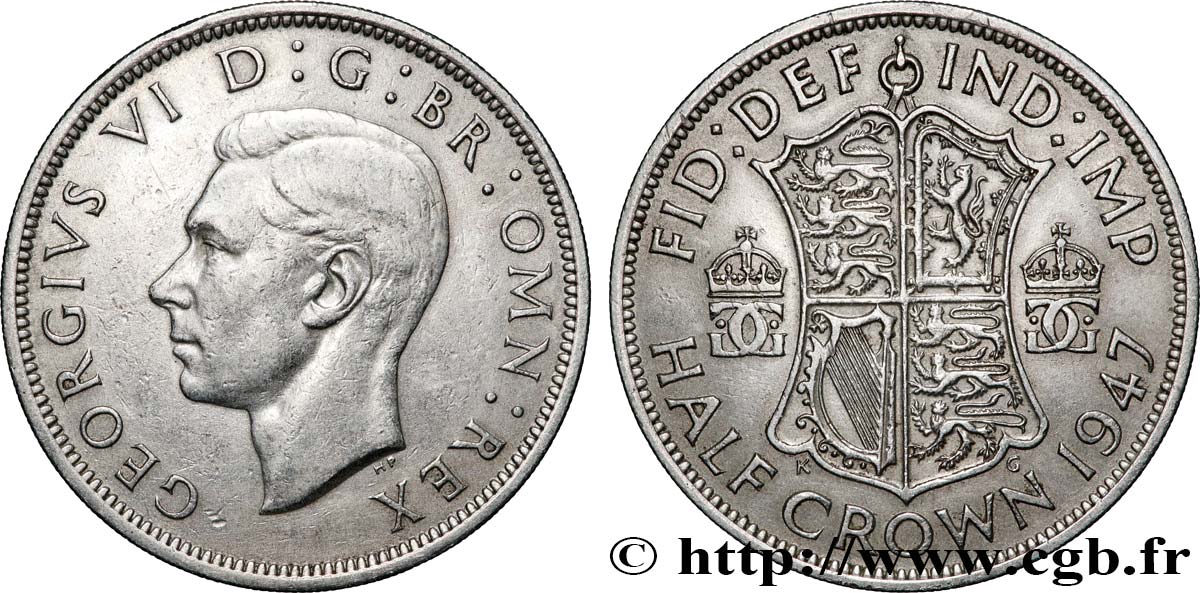 RHODÉSIE DU SUD 1/2 Crown Georges VI 1947 Londre TTB 
