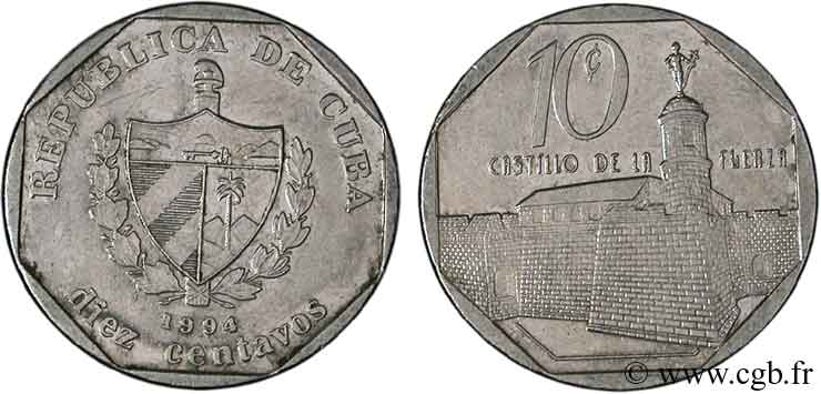 CUBA 10 Centavos (Peso convertible) Forteresse de la Fuerza à La Havane 1994  EBC 