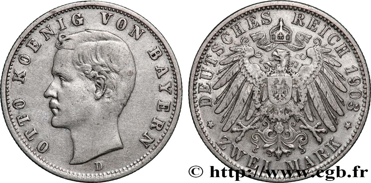 DEUTSCHLAND - BAYERN 2 Mark Othon Ier 1903 Munich SS 