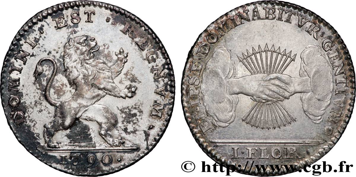 BELGIQUE - ÉTATS BELGIQUES UNIS 1 florin, 1e type 1790 Bruxelles SUP 