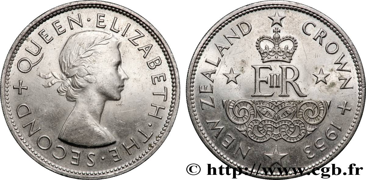 NOUVELLE-ZÉLANDE 1 Crown Elisabeth II - Couronnement 1953 Londres SUP 
