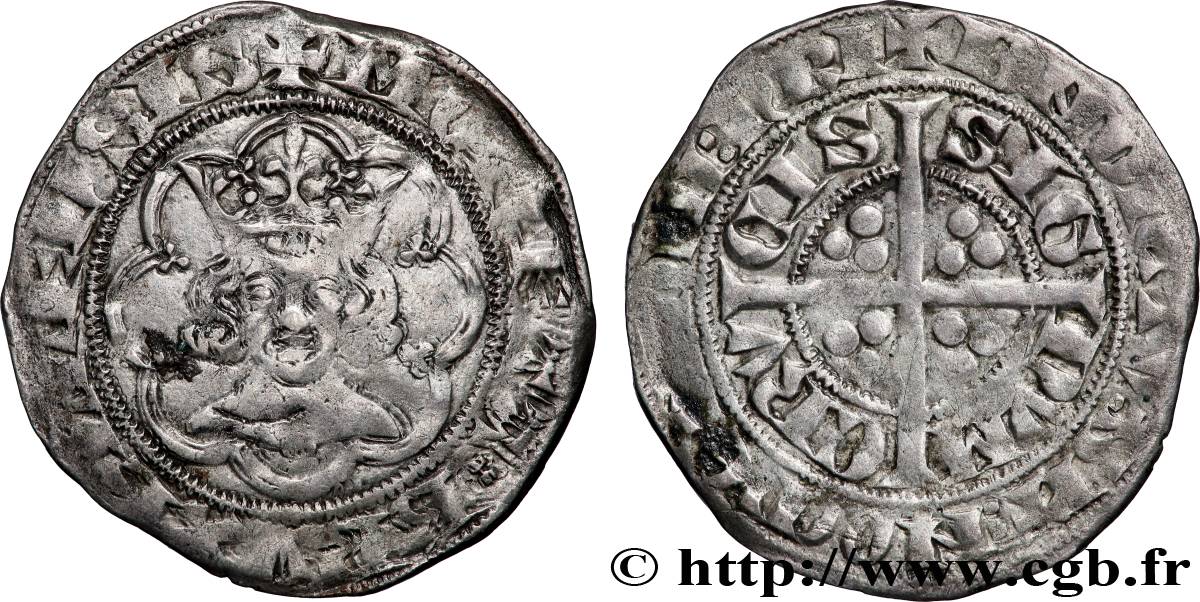 BRABANT - DUCHÉ DE BRABANT - JEAN III Demi-gros c. 1326 Anvers TTB 