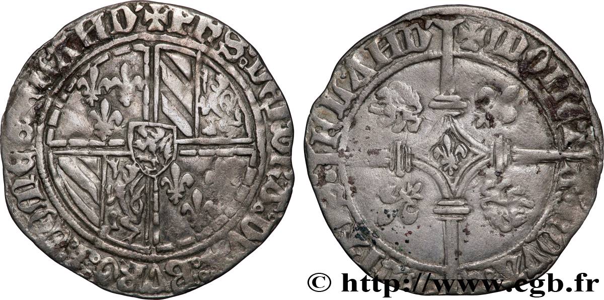 FLANDRE - COMTÉ DE FLANDRE - PHILIPPE LE BON Double gros dit &nbsp;Vierlander&nbsp; n.d. Gand ou Bruges TTB 