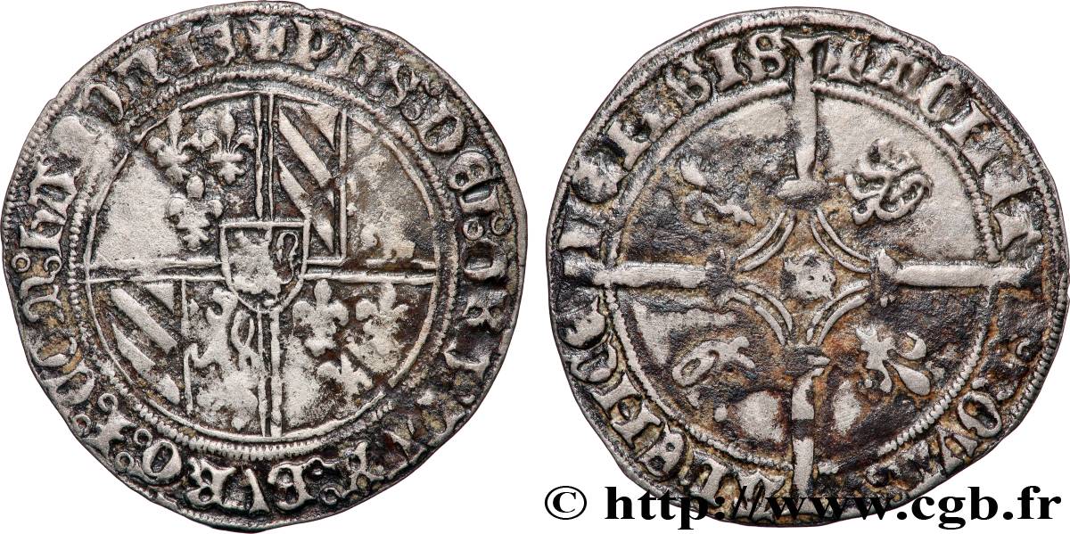 HAINAUT - COMTÉ DE HAINAUT - PHILIPPE LE BON Double gros dit &nbsp;Vierlander&nbsp; n.d. Valenciennes TTB 