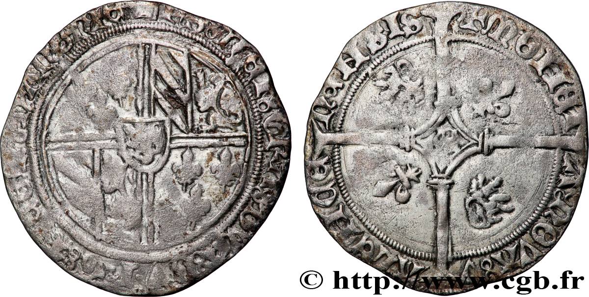 HAINAUT - COMTÉ DE HAINAUT - PHILIPPE LE BON Double gros dit &nbsp;Vierlander&nbsp; n.d. Valenciennes TB+ 