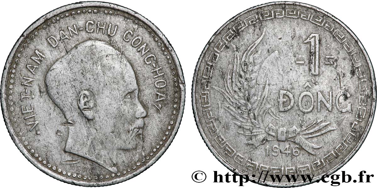 VIET NAM  1 Dong Ho Chi Minh 1946  TB+ 