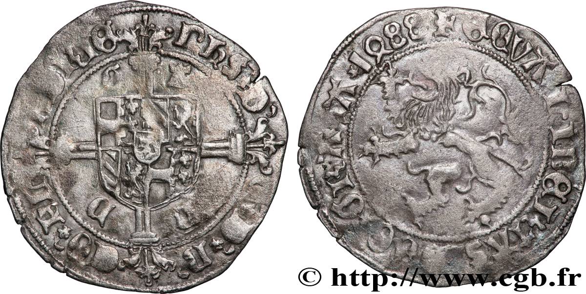 PAYS-BAS BOURGUIGNONS - FLANDRE RÉVOLTÉE CONTRE MAXIMILIEN D&nbsp;AUTRICHE - PHILIPPE LE BEAU Patard (1488) Gand q.BB 