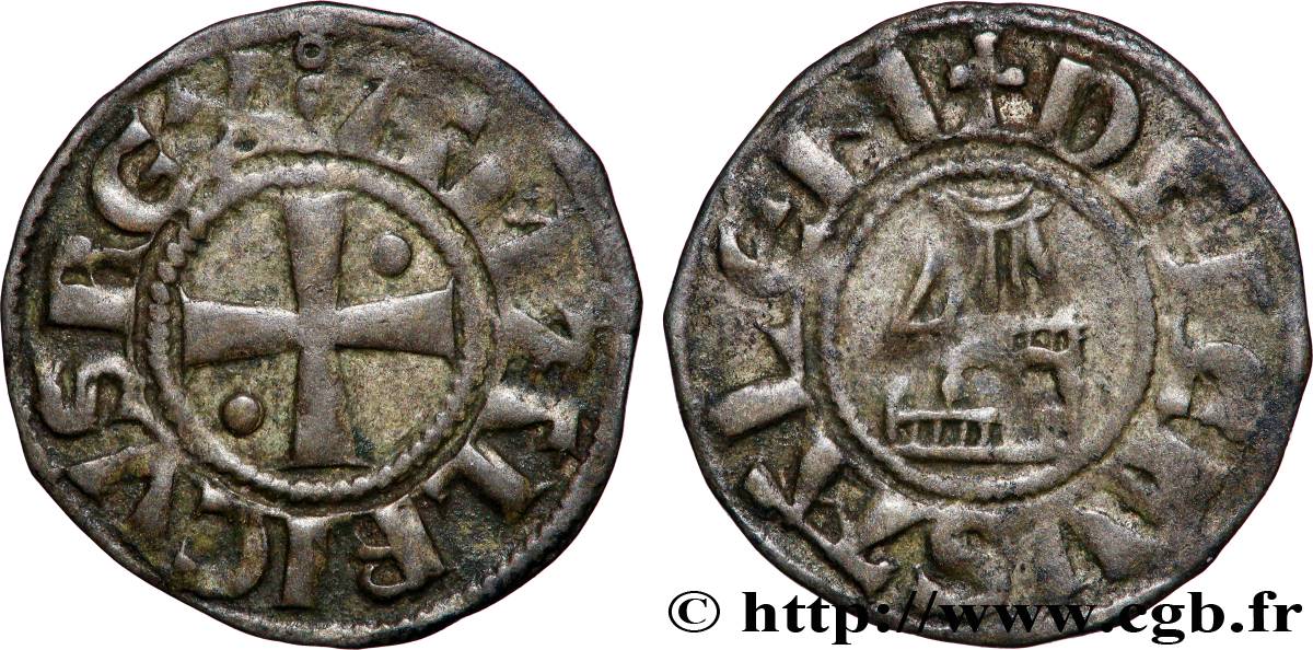 TERRE SAINTE - ROYAUME DE JÉRUSALEM - AMAURY Ier DE JÉRUSALEM Denier n.d. Jérusalem TTB 