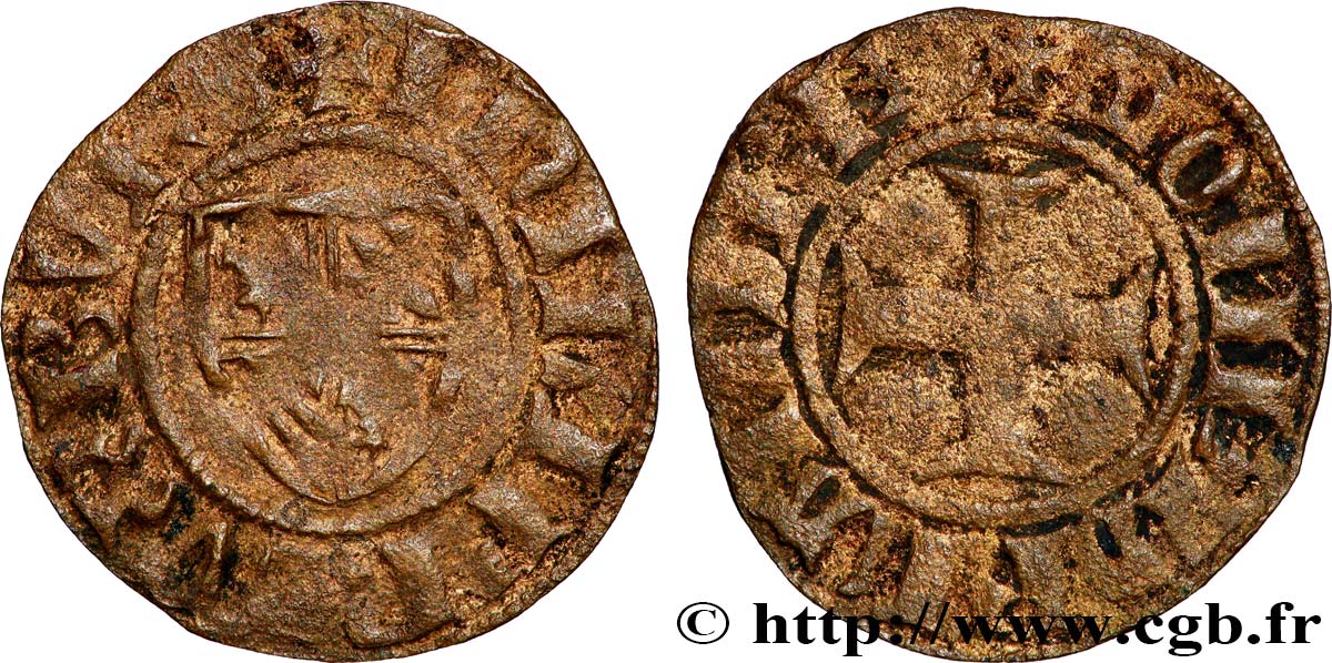 FLANDRE - COMTÉ DE FLANDRE - PHILIPPE LE HARDI Double mite n.d.  MB 