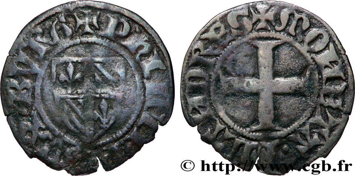 FLANDRE - COMTÉ DE FLANDRE - PHILIPPE LE HARDI Double mite n.d.  q.BB 