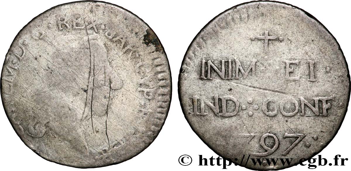 ITALIE - ROYAUME DE SARDAIGNE - CHARLES EMMANUEL IV Cagliari 1797  AB/TB 