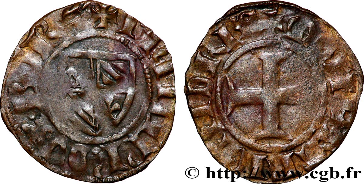 FLANDRE - COMTÉ DE FLANDRE - PHILIPPE LE HARDI Double mite n.d.  q.BB 