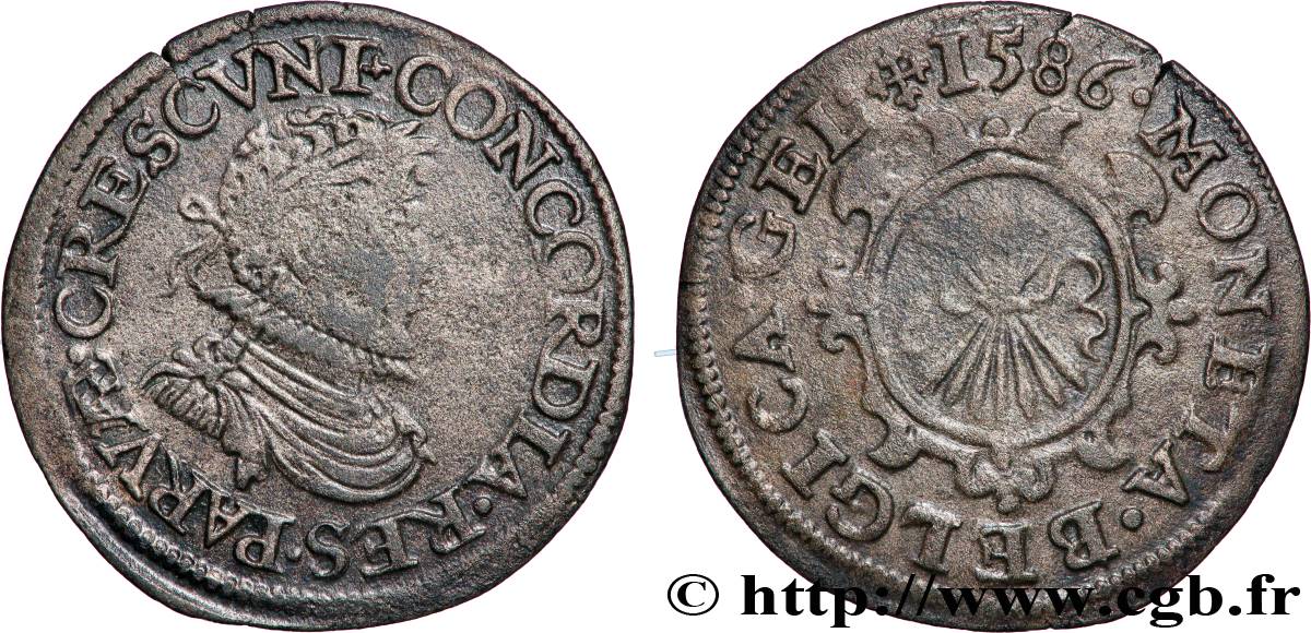 PROVINCES-UNIES - GUELDRE 1/20 Real  1586  fSS 