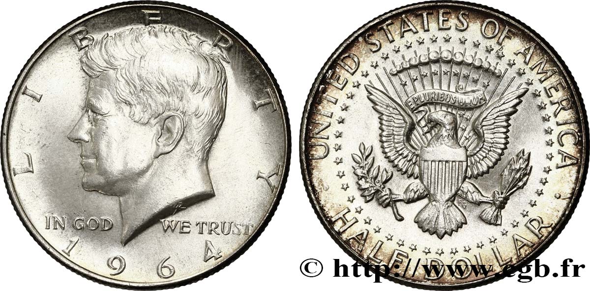 VEREINIGTE STAATEN VON AMERIKA 1/2 Dollar Kennedy 1964 Philadelphie fST 