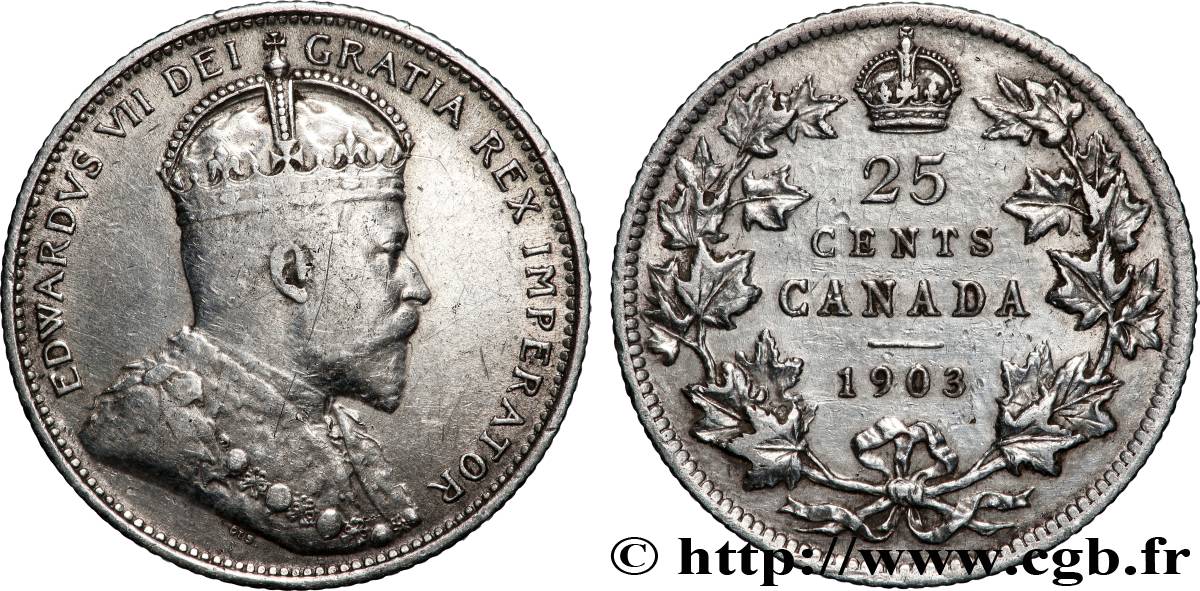 KANADA 25 Cents Edouard VII 1903  SS 