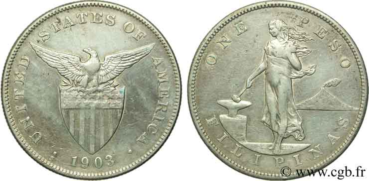 PHILIPPINES 1 Peso - Administration Américaine 1903 San Francisco - S TTB 