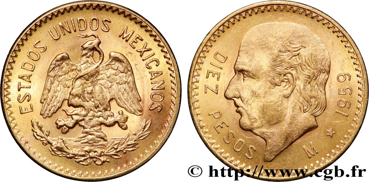 MESSICO 10 Pesos or Miguel Hidalgo y Costilla 1959 Mexico MS 