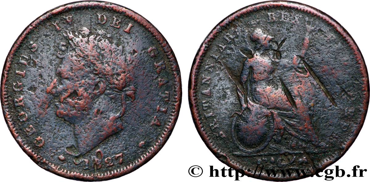 GRANDE-BRETAGNE - GEORGES IV 1 Penny  1827  B 