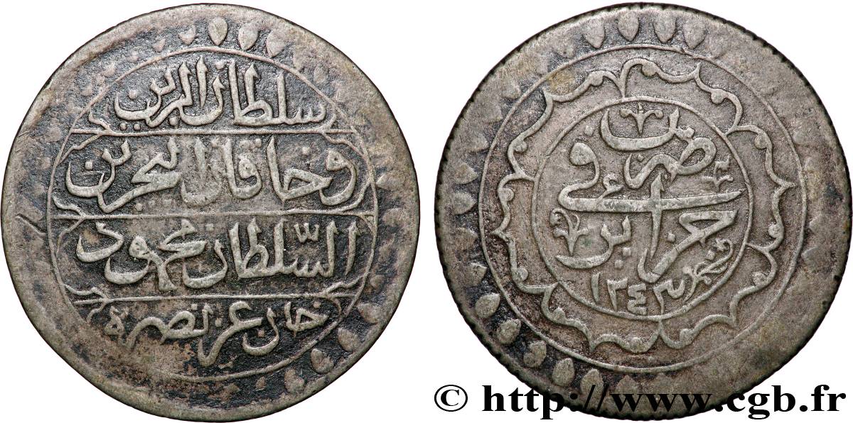 ALGÉRIE 2 Boudjous AH 1243 1828 Alger TTB 