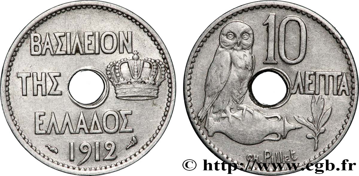 GRIECHENLAND 10 Lepta 1912 Paris fVZ 
