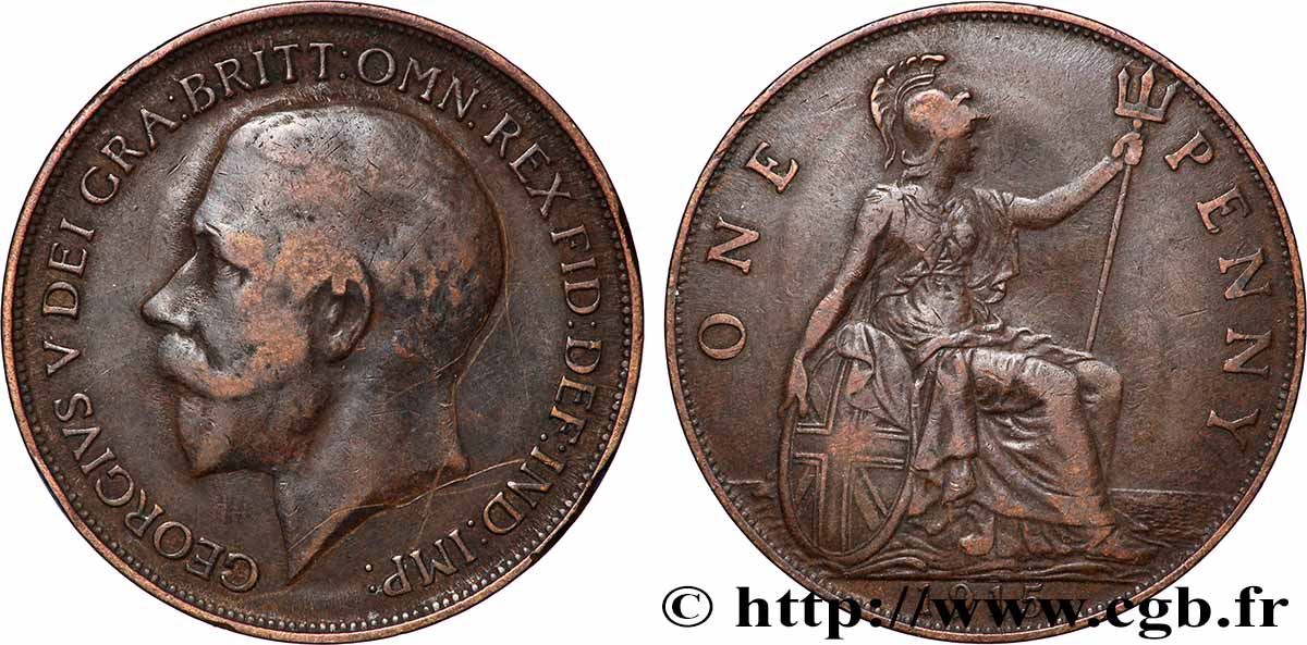 VEREINIGTEN KÖNIGREICH 1 Penny Georges V 1915 Londres fSS 
