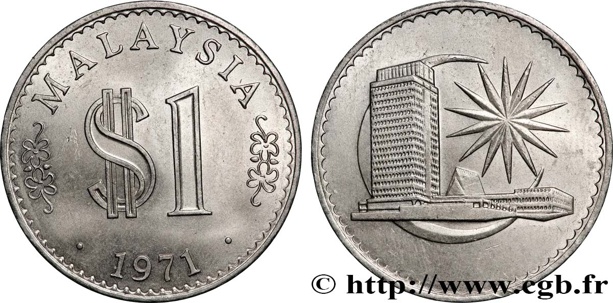 MALAISIE 1 Ringgit parlement de Kuala Lumpur 1971 Royal Mint SUP 