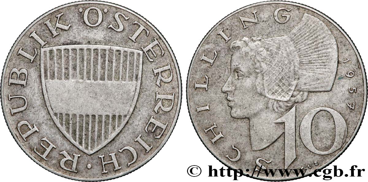 AUTRICHE 10 Schilling 1957 Vienne TTB 