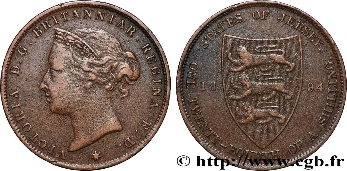 JERSEY 1/24 Shilling Victoria 1894  fSS 