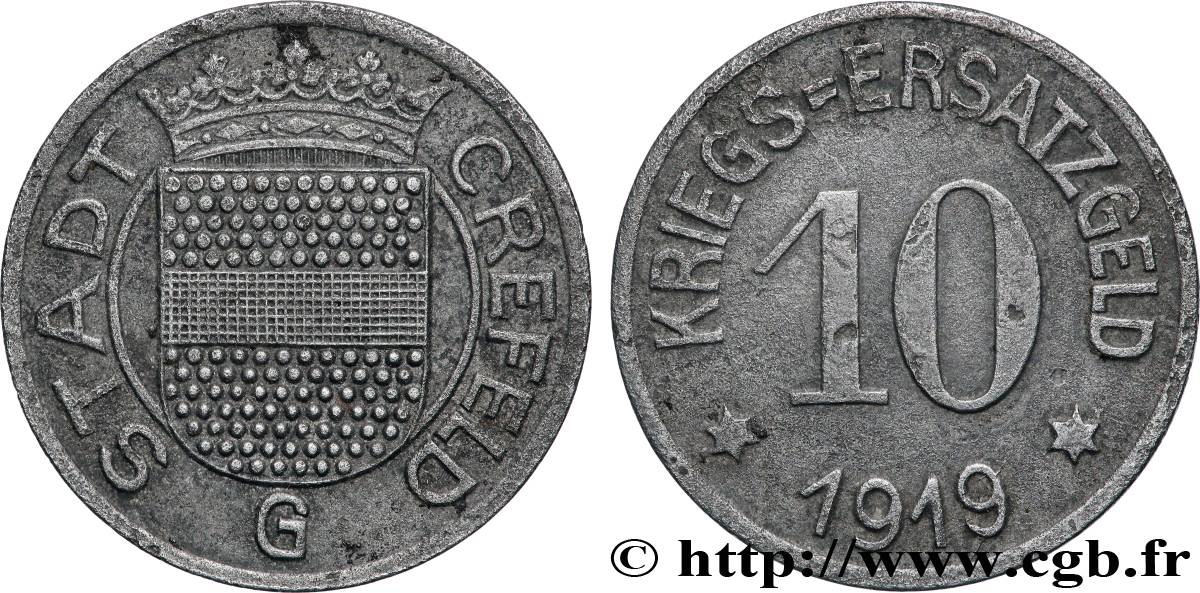 DEUTSCHLAND - Notgeld 10 Pfennig Crefeld 1919  SS 