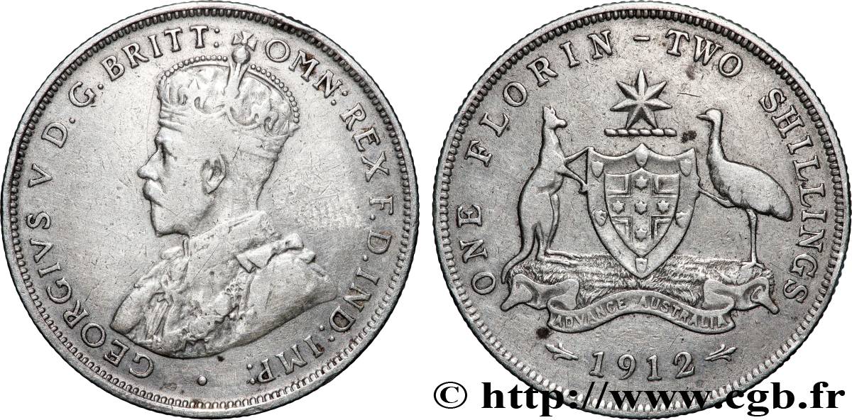 AUSTRALIEN 1 Florin Georges V 1912 Melbourne fSS 