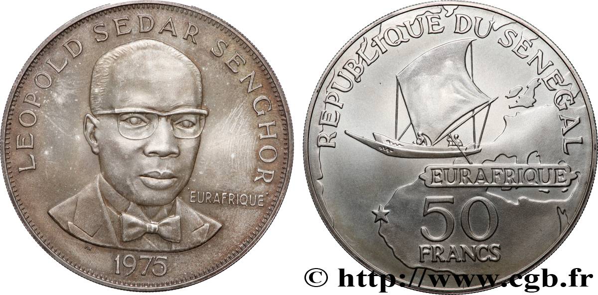 SÉNÉGAL 50 Francs Eurafrique : Léopold Sedar Senghor 1975  SPL 