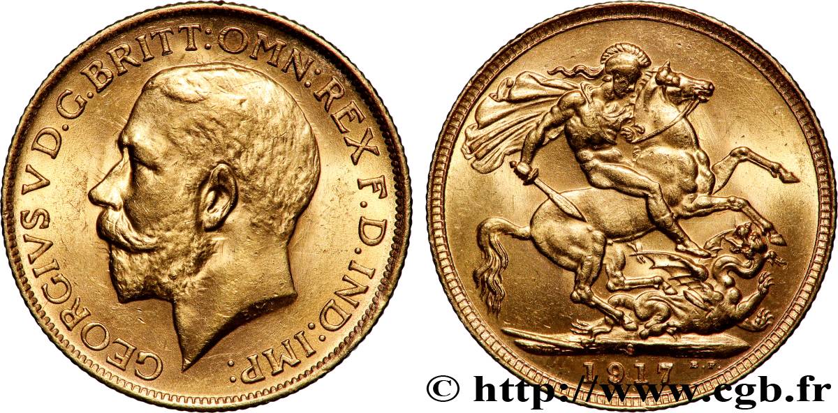 GOLD-, PALLADIUM- UND PLATIN-INVESTITIONEN 1 Souverain Georges V 1917 Sydney VZ 