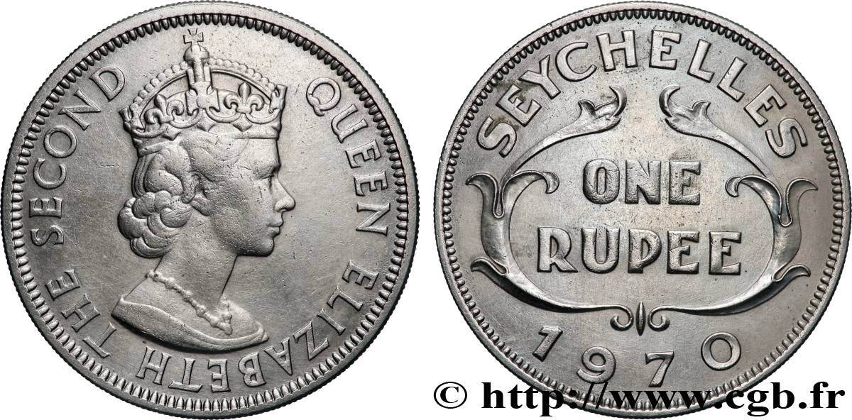 SEYCHELLES 1 Rupee (Roupie) Elisabeth II 1970 Royal Mint TTB 