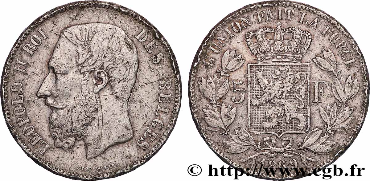 ARGENTO INVESTIMENTO 5 Francs  1869  MB 