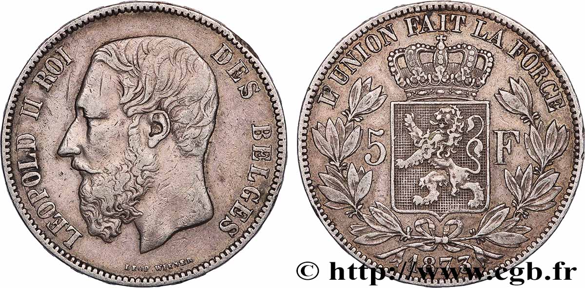 ARGENT D&nbsp;INVESTISSEMENT 5 Francs  1873  TTB 