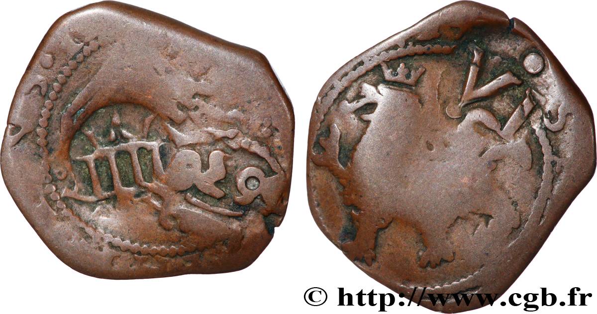 SPAIN - KINGDOM OF SPAIN - PHILIP IV Contremarque de 4 Maravedis 1636 Séville VF 