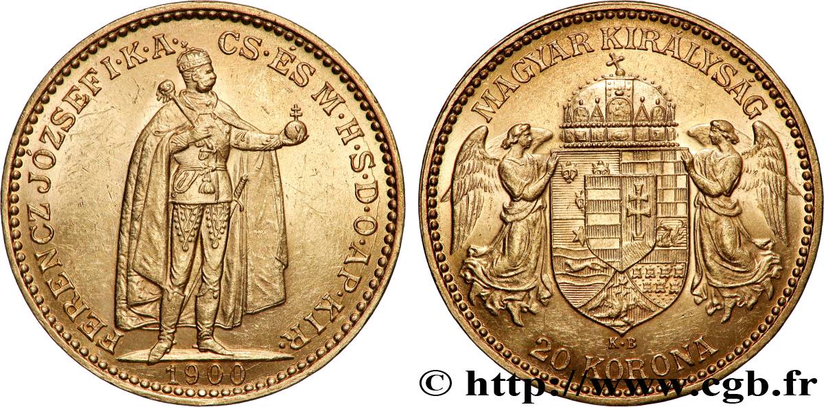 UNGARN - KÖNIGREICH UNGARN - FRANZ JOSEF I. 20 Korona  1900 Kremnitz fST 