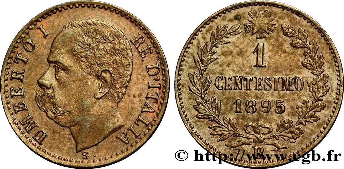 ITALY 1 Centesimo Humbert Ier 1895 Rome - R AU 