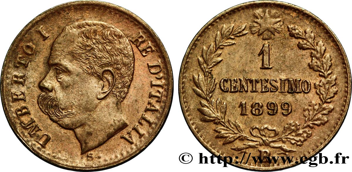 ITALY 1 Centesimo Humbert Ier 1899 Rome - R AU 