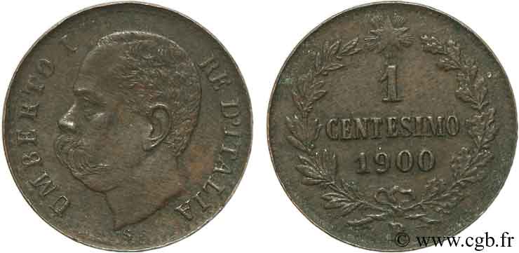 ITALY 1 Centesimo Humbert Ier 1900 Rome - R AU 