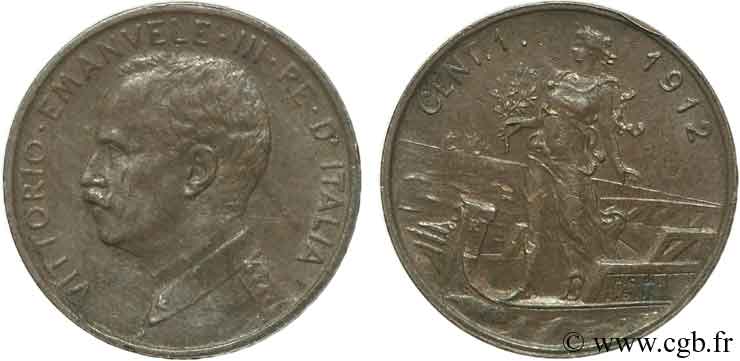 ITALIA 1 Centesimo Victor Emmanuel III 1912 Rome - R EBC 