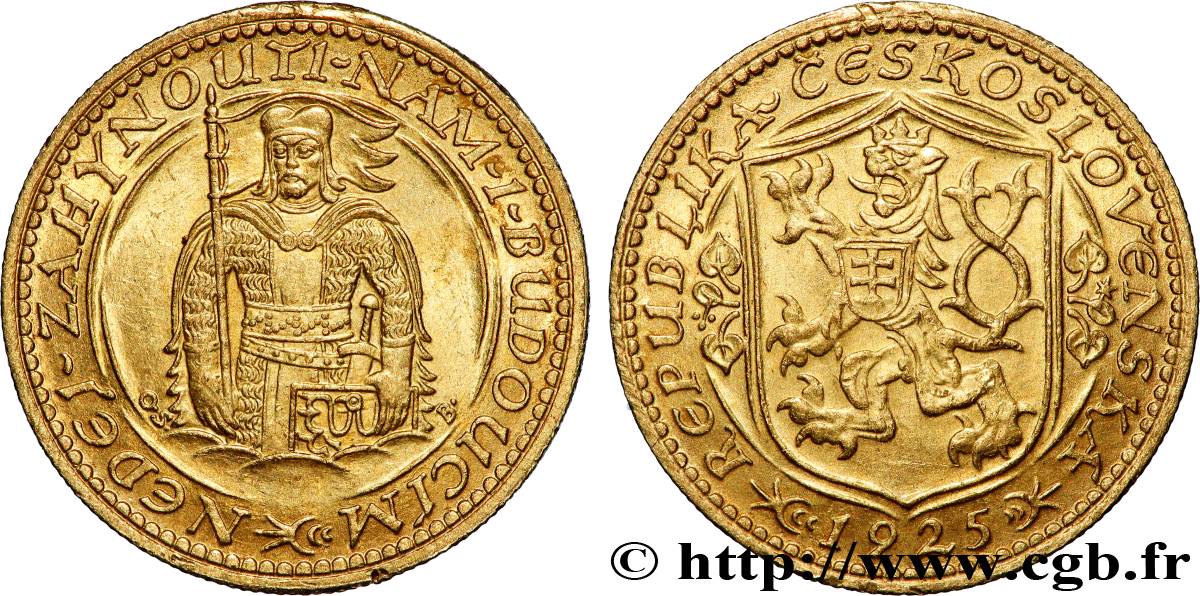 TCHÉCOSLOVAQUIE - RÉPUBLIQUE Ducat 1923 Prague SUP 