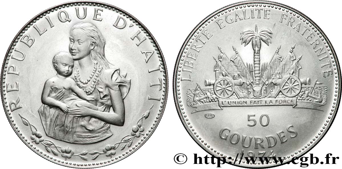 HAITI 50 Gourdes femme et enfant 1974 Ottawa MS 