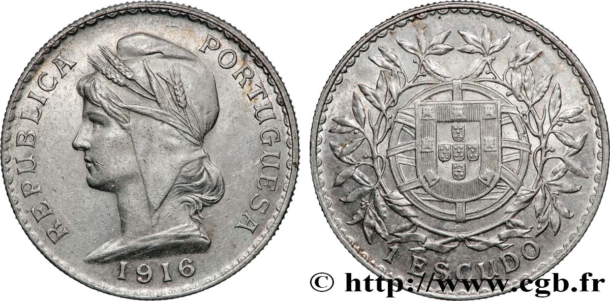 PORTUGAL 1 Escudo 1916  EBC 