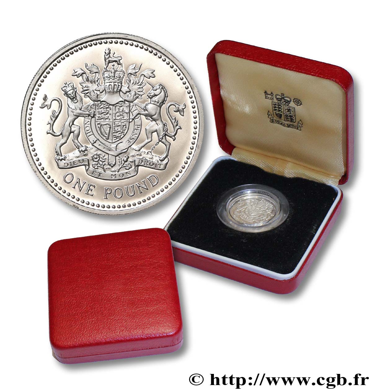 UNITED KINGDOM 1 Livre Proof Elisabeth II / emblème royal 1983  MS 