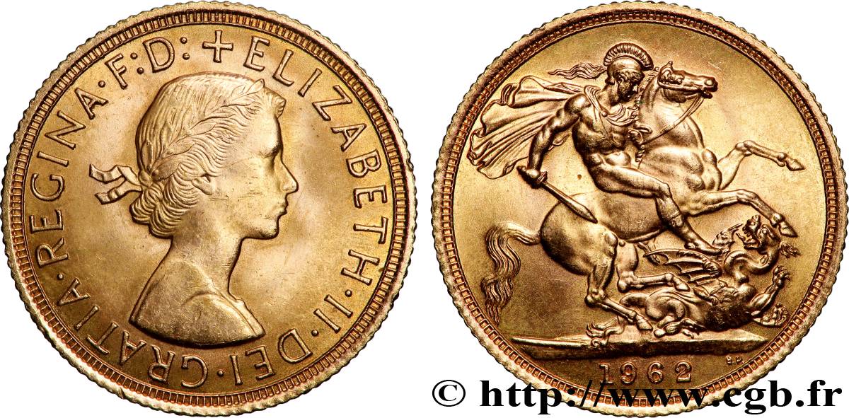 GOLD, PALLADIUM & PLATINUM INVESTMENT 1 Souverain Élisabeth II 1962 Londres AU 