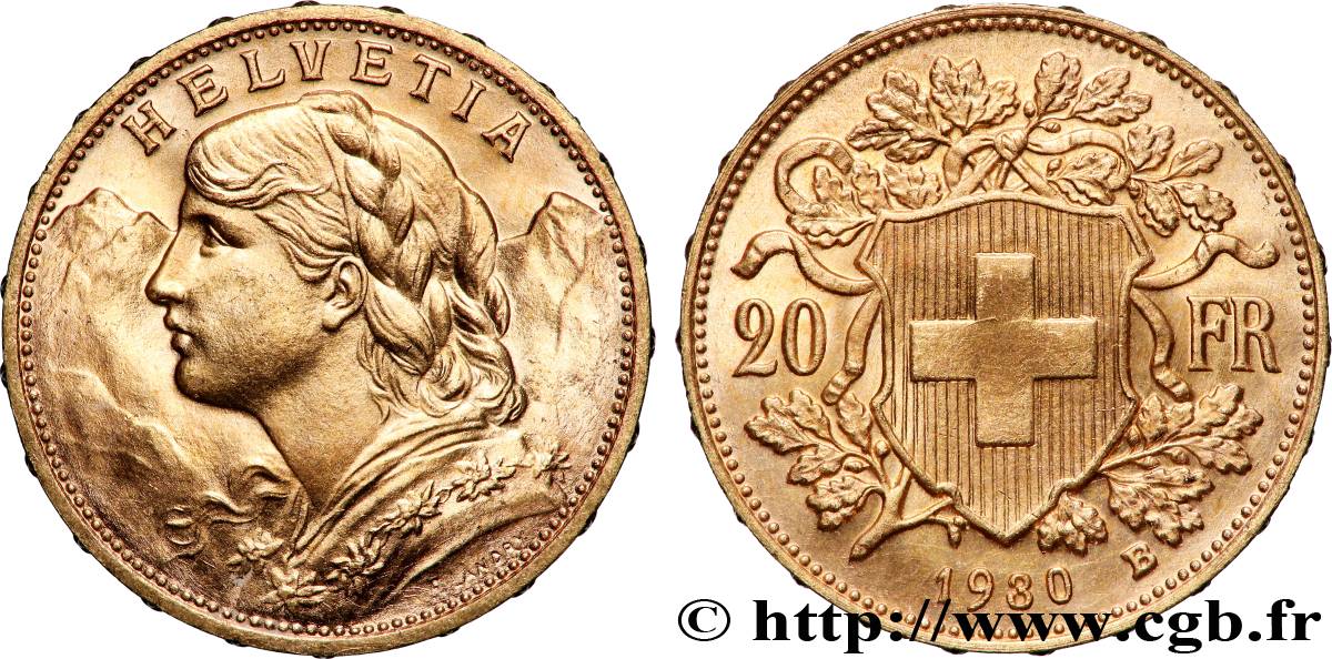 ORO, PALLADIO E PLATINO: INVESTIMENTI 20 Francs &nbsp;Vreneli&nbsp; 1930 Berne SPL 