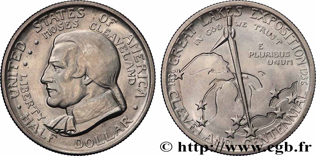 STATI UNITI D&nbsp;AMERICA 1/2 Dollar Cleaveland 1936 Philadelphie MS 